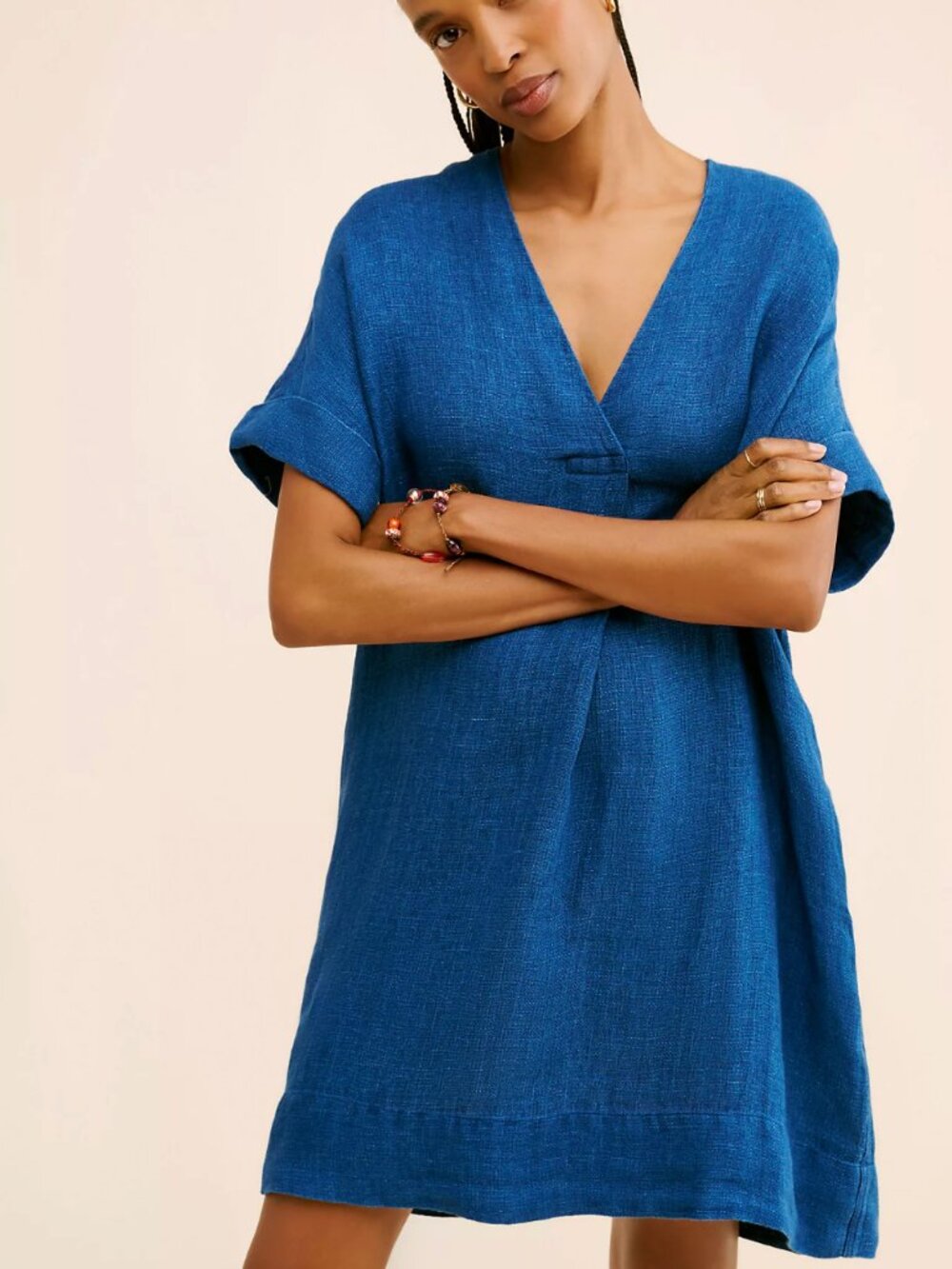 Faherty | Linen Sanibel Shift Dress in Blue